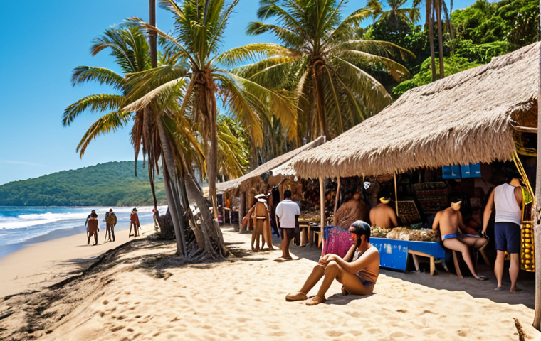 **Prompt 1: Bitcoin Beach & Community**
    "A vibrant, sunny scene at El Salvador's 'Bitcoin Beach,' where locals and international visitors are joyfully interacting and making payments using their Chivo digital wallets. The image captures the unique blend of a traditional coastal community with modern cryptocurrency adoption, featuring a lively market stall, people relaxing near the ocean, and subtle Bitcoin symbols seamlessly integrated into the environment. Palm trees, golden sand, and clear blue skies emphasize the optimistic and innovative atmosphere."